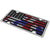 American Flag with Red and Blue Stripes License Plate (Black)