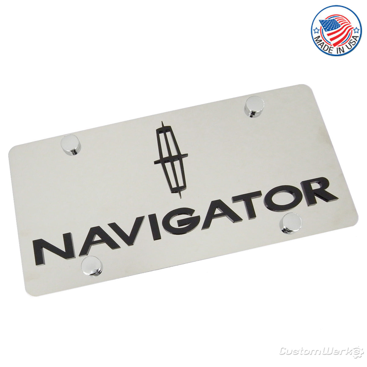 Lincoln Dual Logo Navigator License Plate (Chrome) - Custom Werks