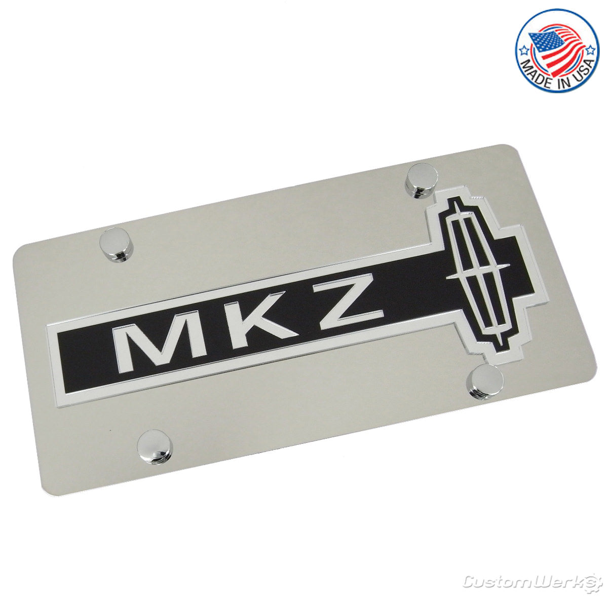 Lincoln Dual Logo MKZ License Plate (Chrome) - Custom Werks