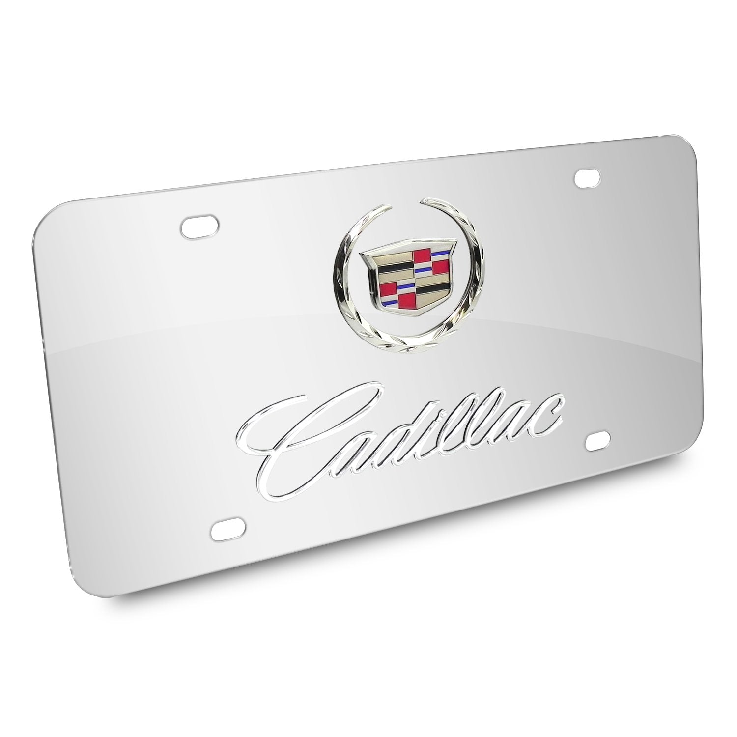Cadillac Dual Logo License Plate (Chrome) - Custom Werks