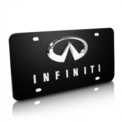 Infiniti Logo With Name License Plate (Black) - Custom Werks