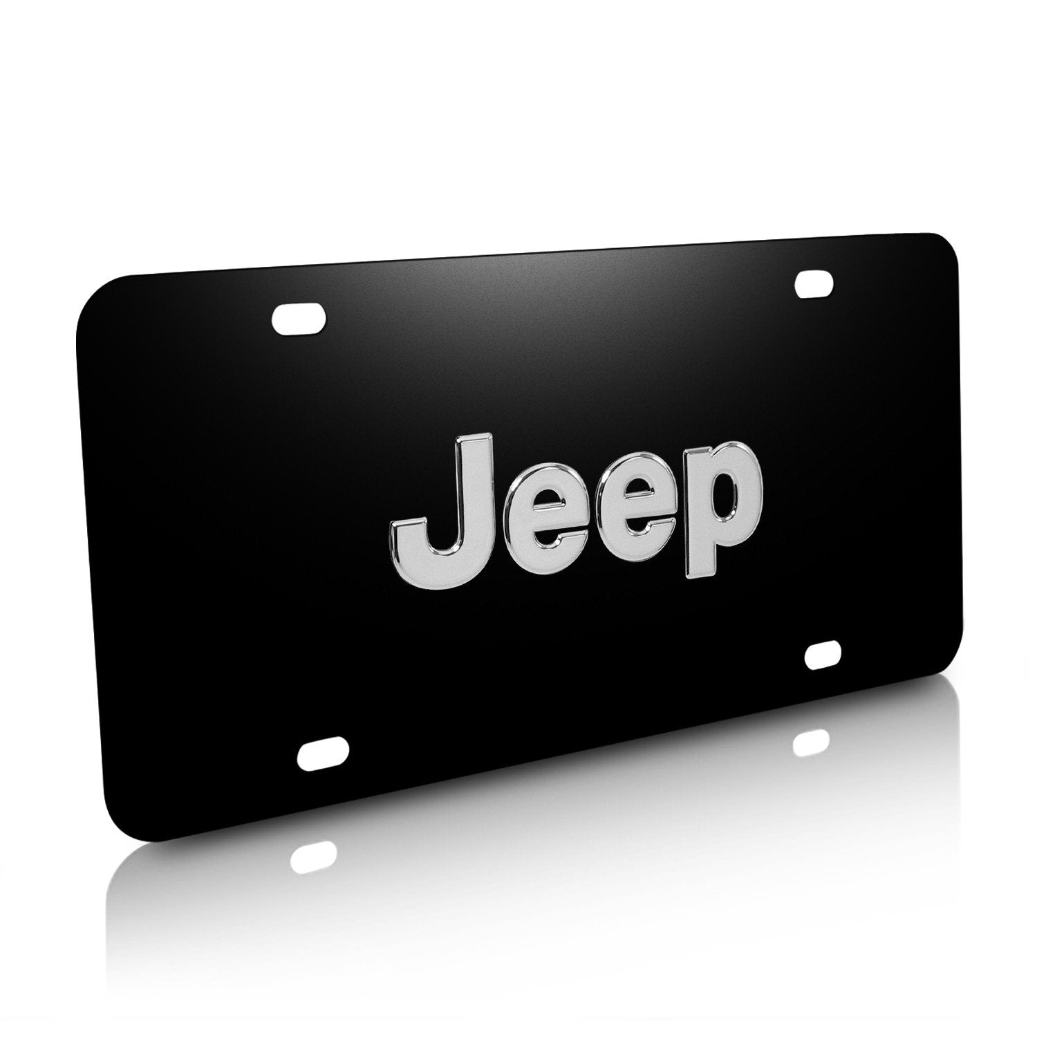 Jeep License Plate (Chrome on Black) - Custom Werks