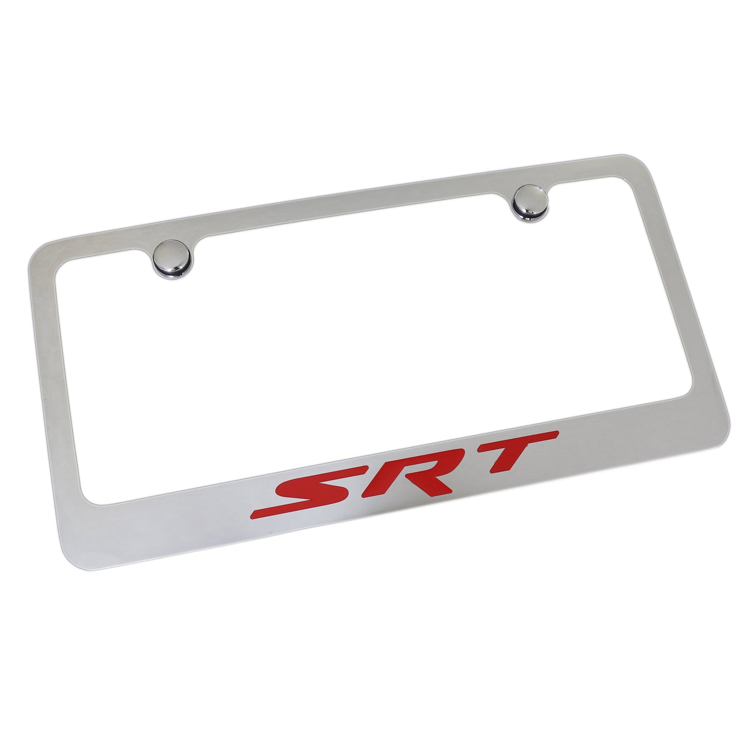 Dodge SRT Red Name License Plate Frame (Chrome) - Custom Werks