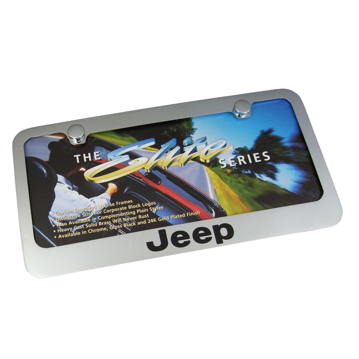 Jeep Brass License Plate Frame (Chrome) - Custom Werks