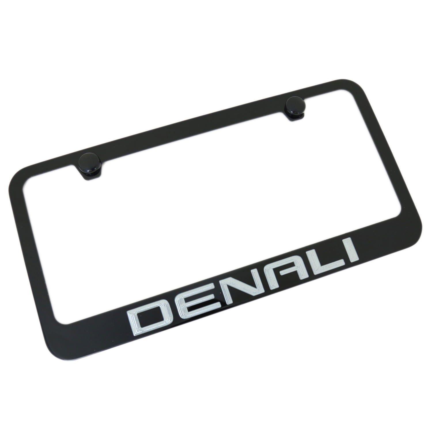 GMC Denali Silver Fill License Plate Frame (Black) - Custom Werks