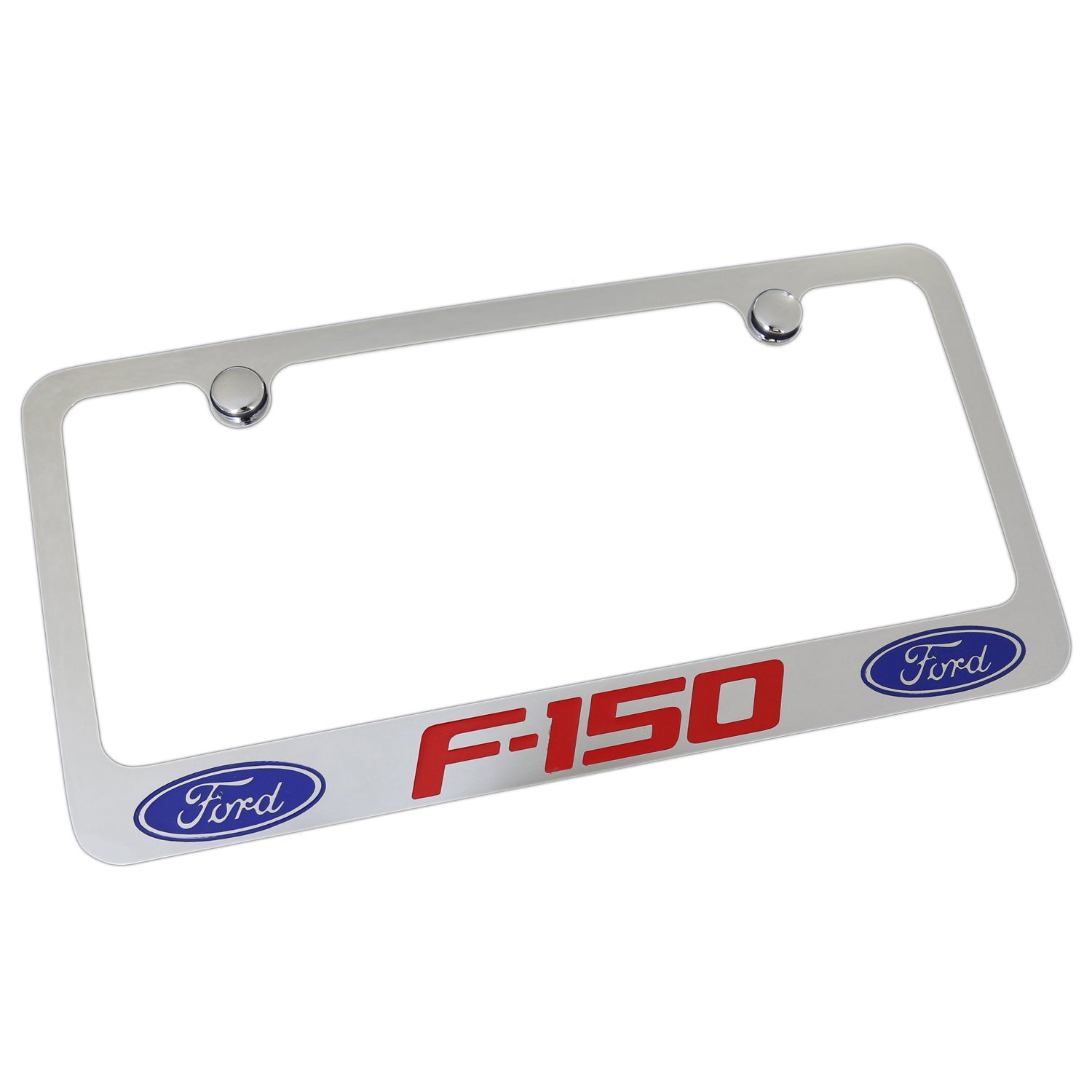 Ford F150 Red Dual Logo License Plate Frame (Black) - Custom Werks