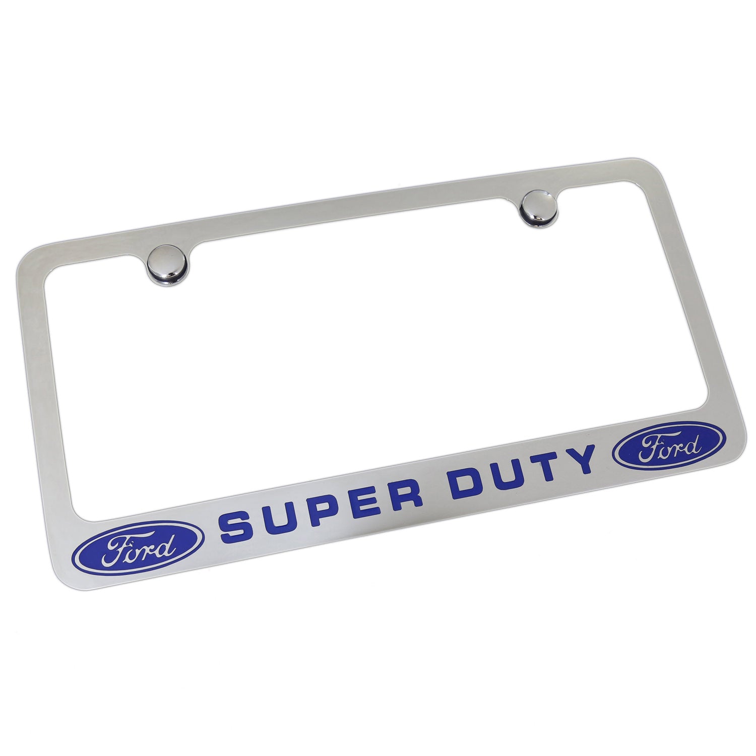 Ford Super Duty Dual Logo License Plate Frame (Chrome) - Custom Werks