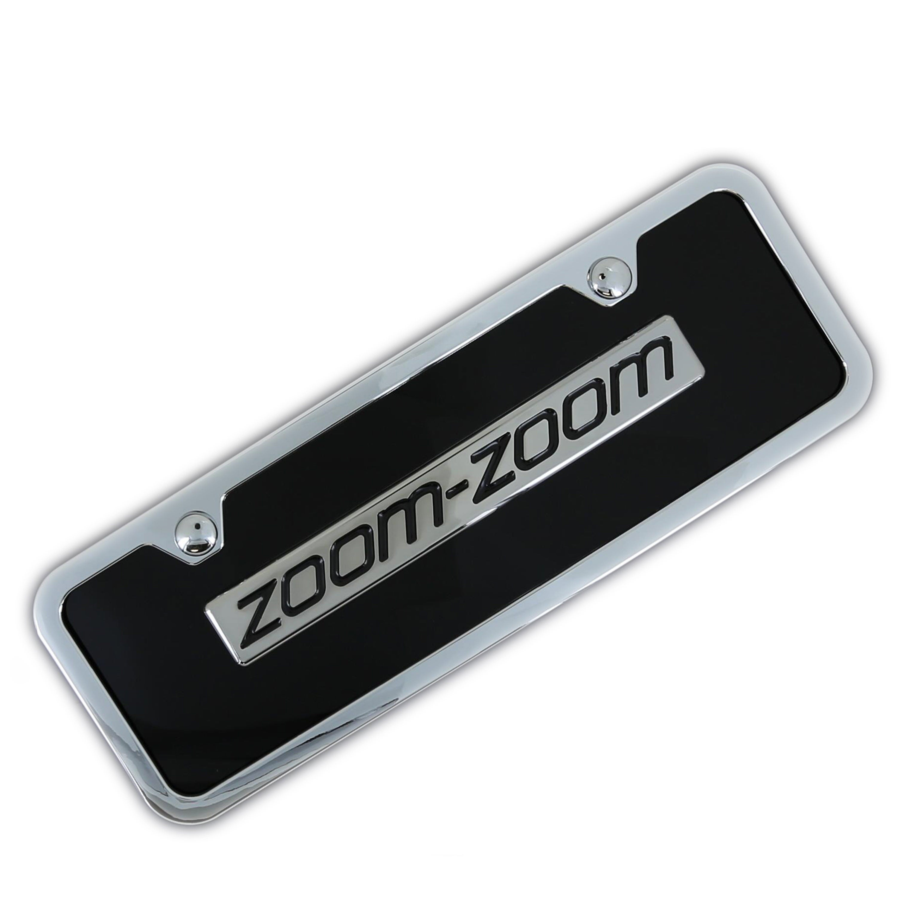 Mazda Zoom Zoom Mini License Plate Kit (Chorme on Black) - Custom Werks
