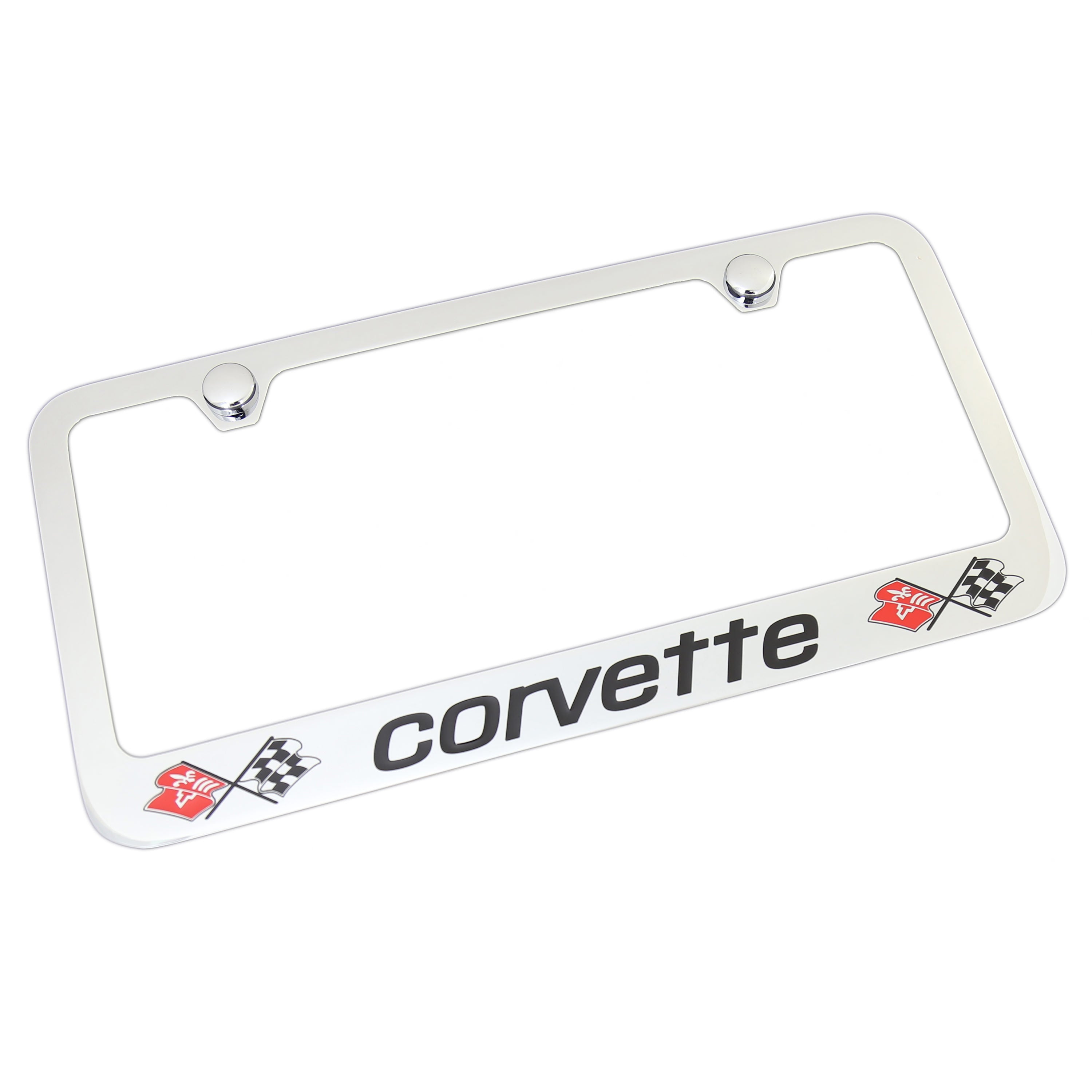 Corvette C3 Dual Logo License Plate Frame (Chrome) - Custom Werks