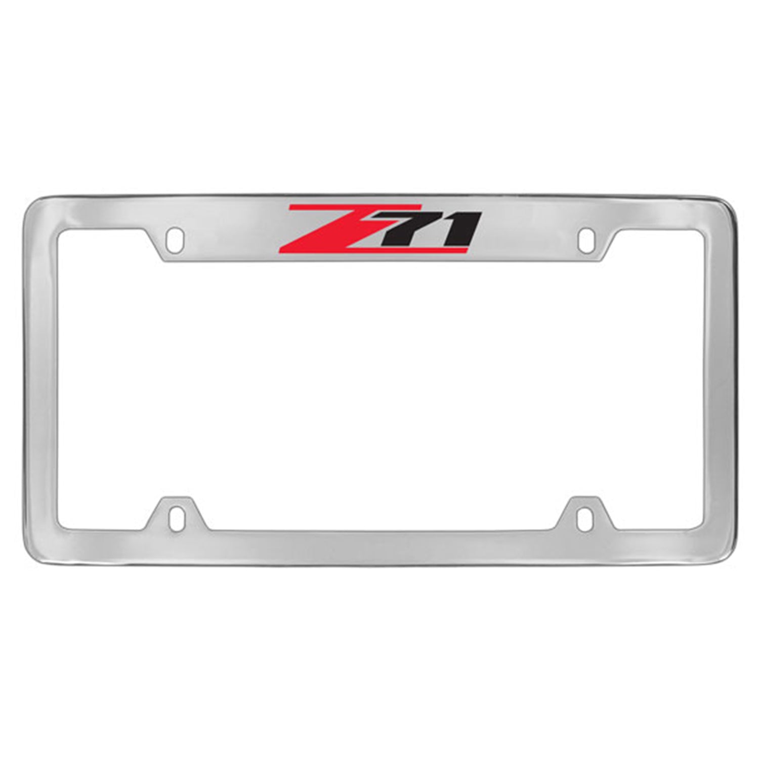 Chevy Z71 License Plate Frame With Holes 4 Holes (Chrome) - Custom Werks