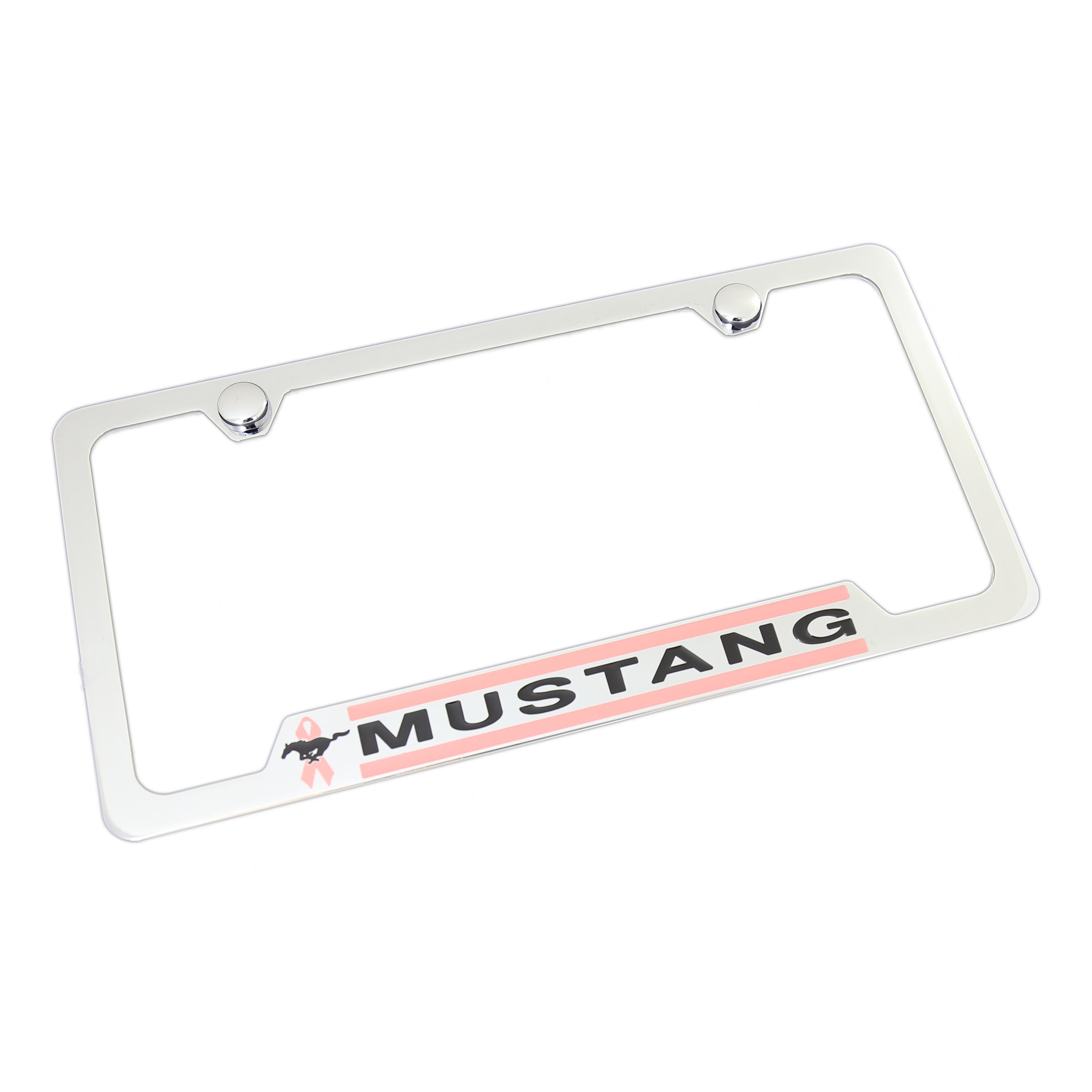 Ford Mustang Ribbon License Plate Frame (Pink) - Custom Werks