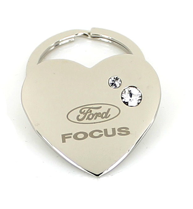 Ford Focus Heart Shape Keychain (Chrome) - Custom Werks