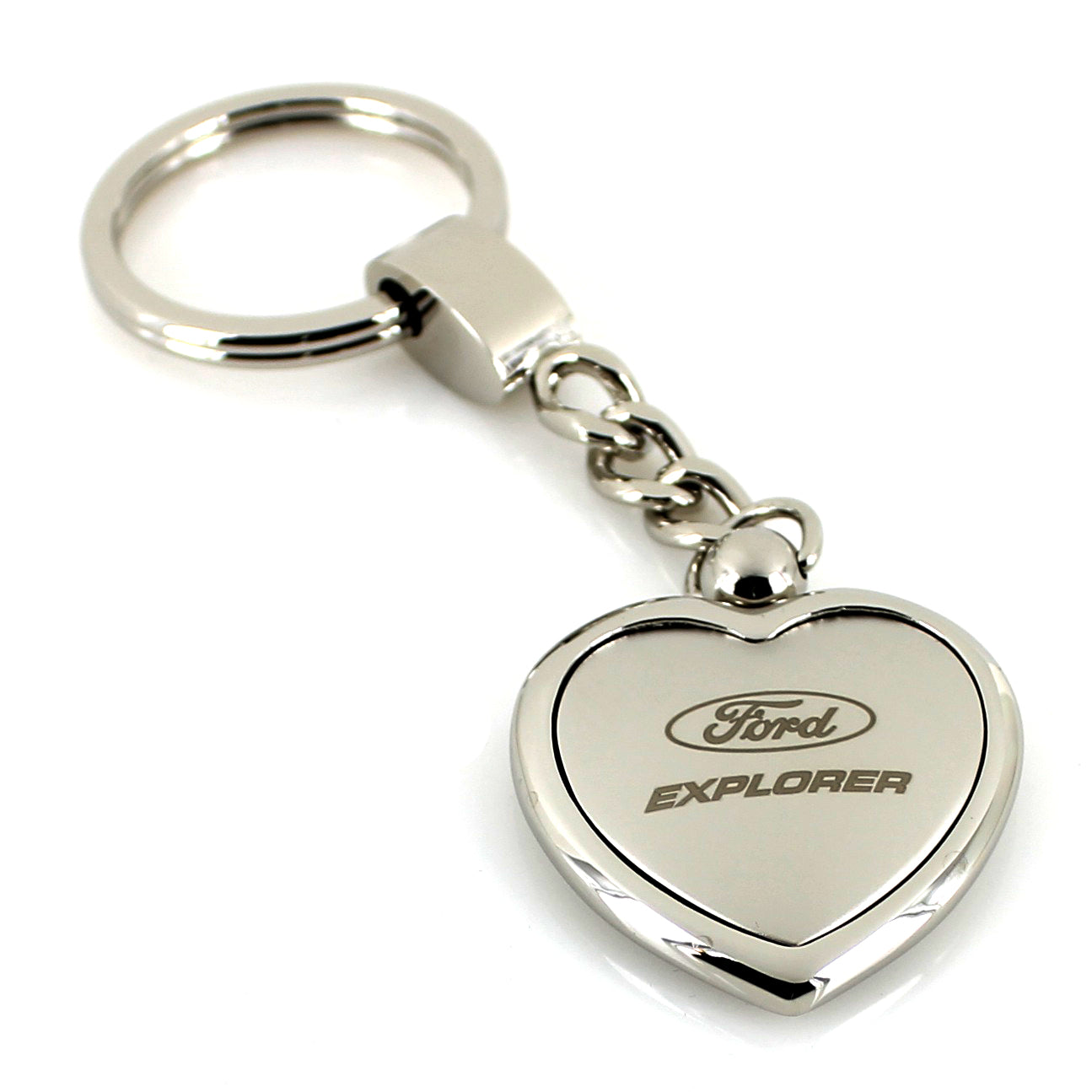 Ford Explorer Heart Shape Keychain (Chrome) - Custom Werks