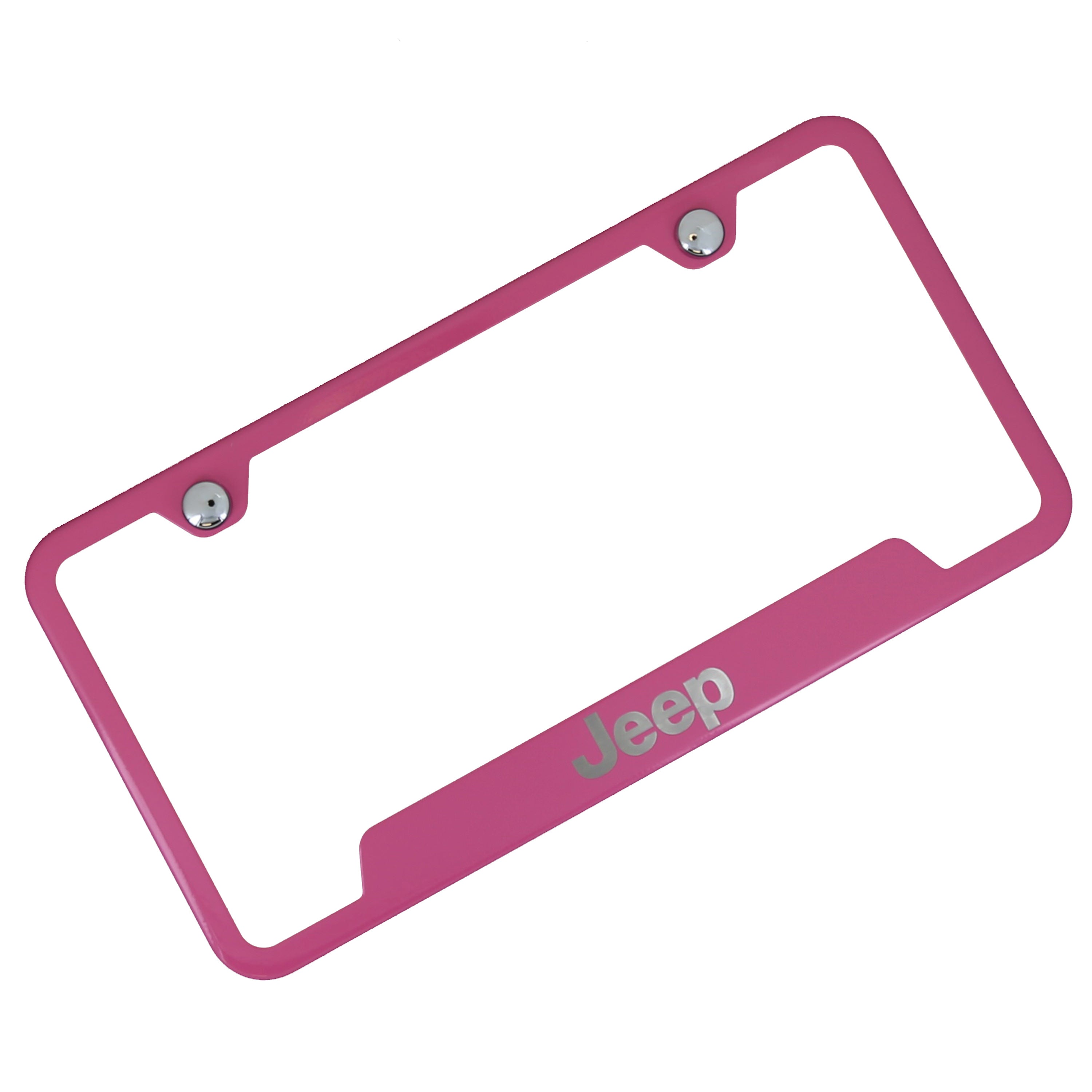 Jeep Logo Cut Out License Plate Frame (Pink) - Custom Werks