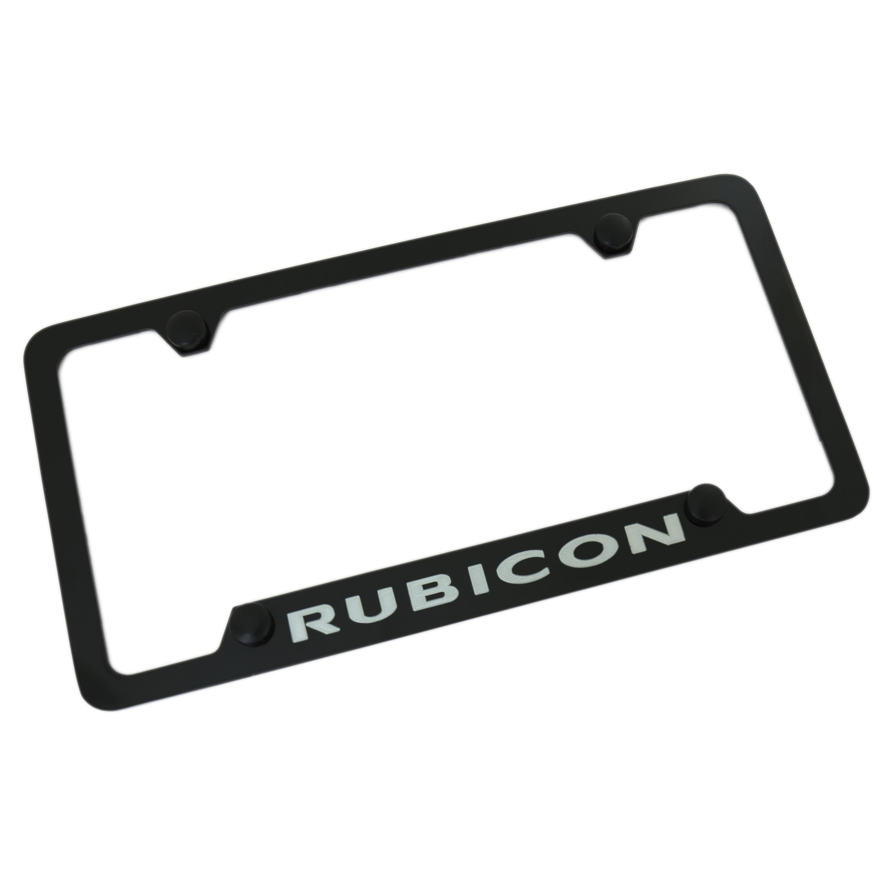 Jeep Rubicon License Plate Frame With 4 Holes (Black) - Custom Werks
