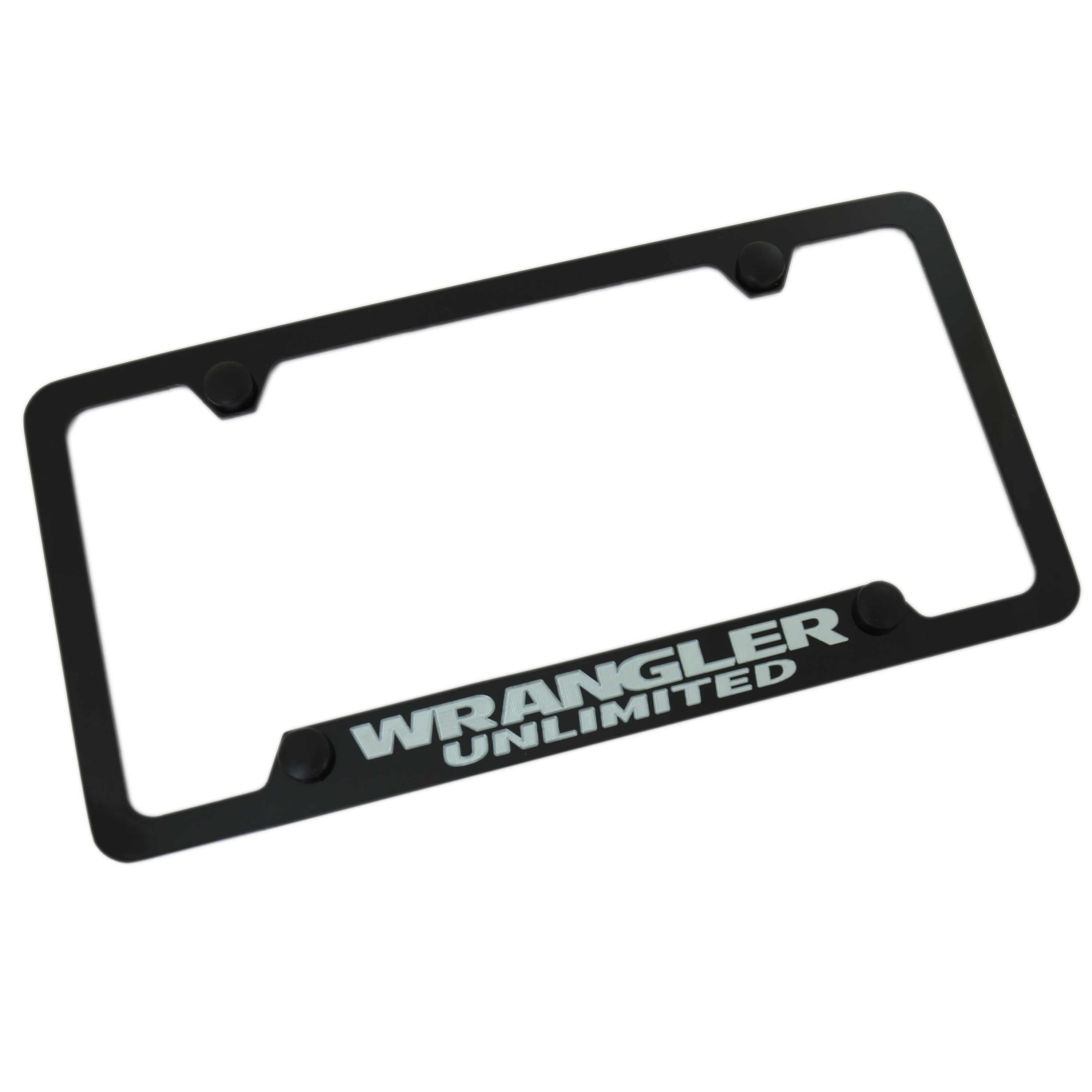 Jeep Wrangler Unlimited License Plate Frame With 4 Hole (Black) - Custom Werks