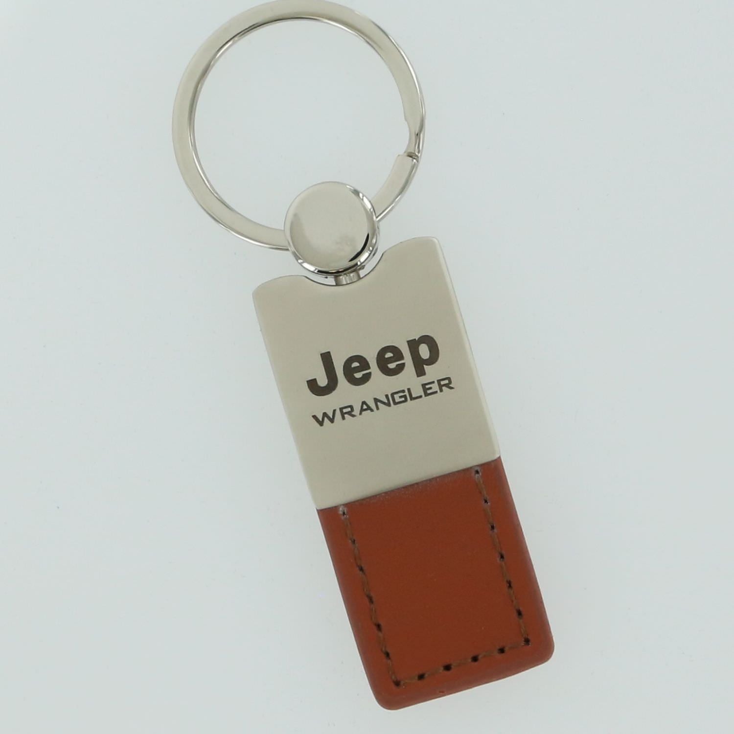 Jeep Wrangler Leather Key Ring (Brown) - Custom Werks