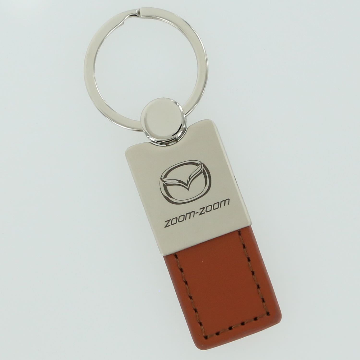 Mazda Zoom Zoom Leather Key Ring (Brown) - Custom Werks