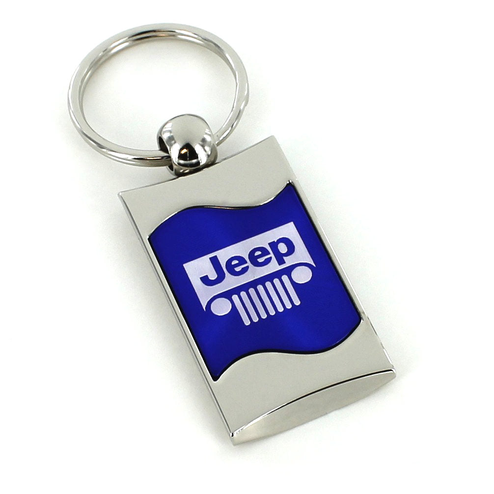 Jeep Grill Logo Key Ring (Blue) - Custom Werks