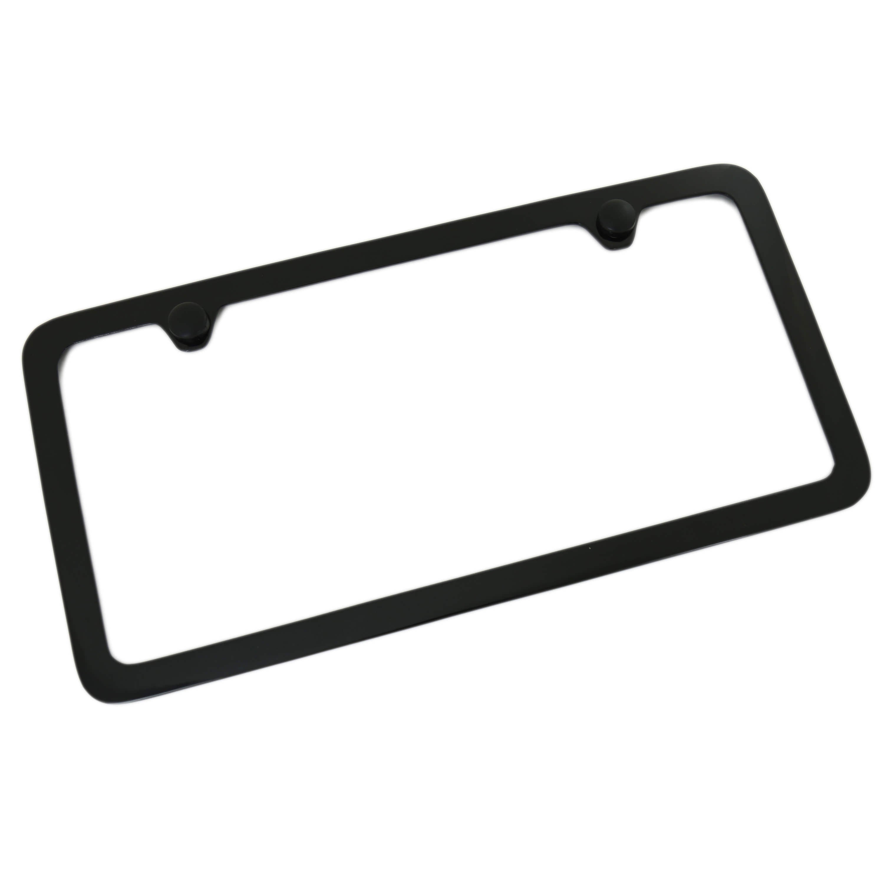 Thin Rim Solid License Plate Frame With 2 Hole (Black) - Custom Werks
