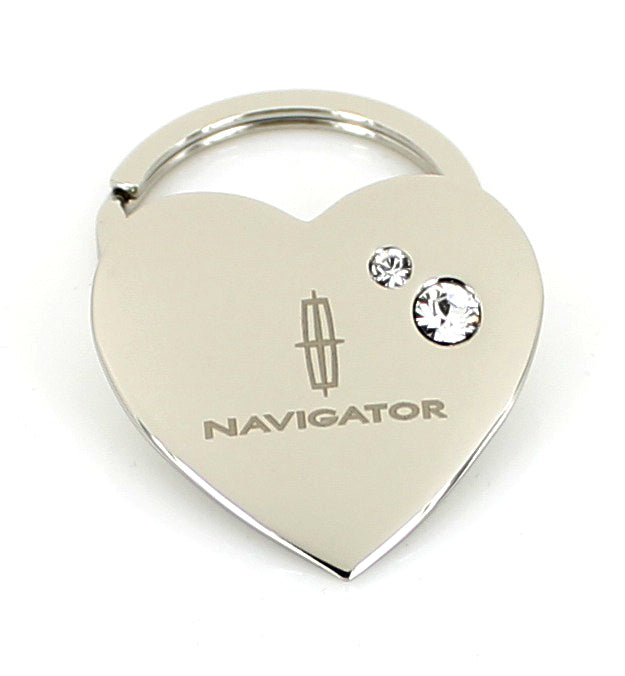 Lincoln Navigator Heart Shape Keychain (Chrome) - Custom Werks