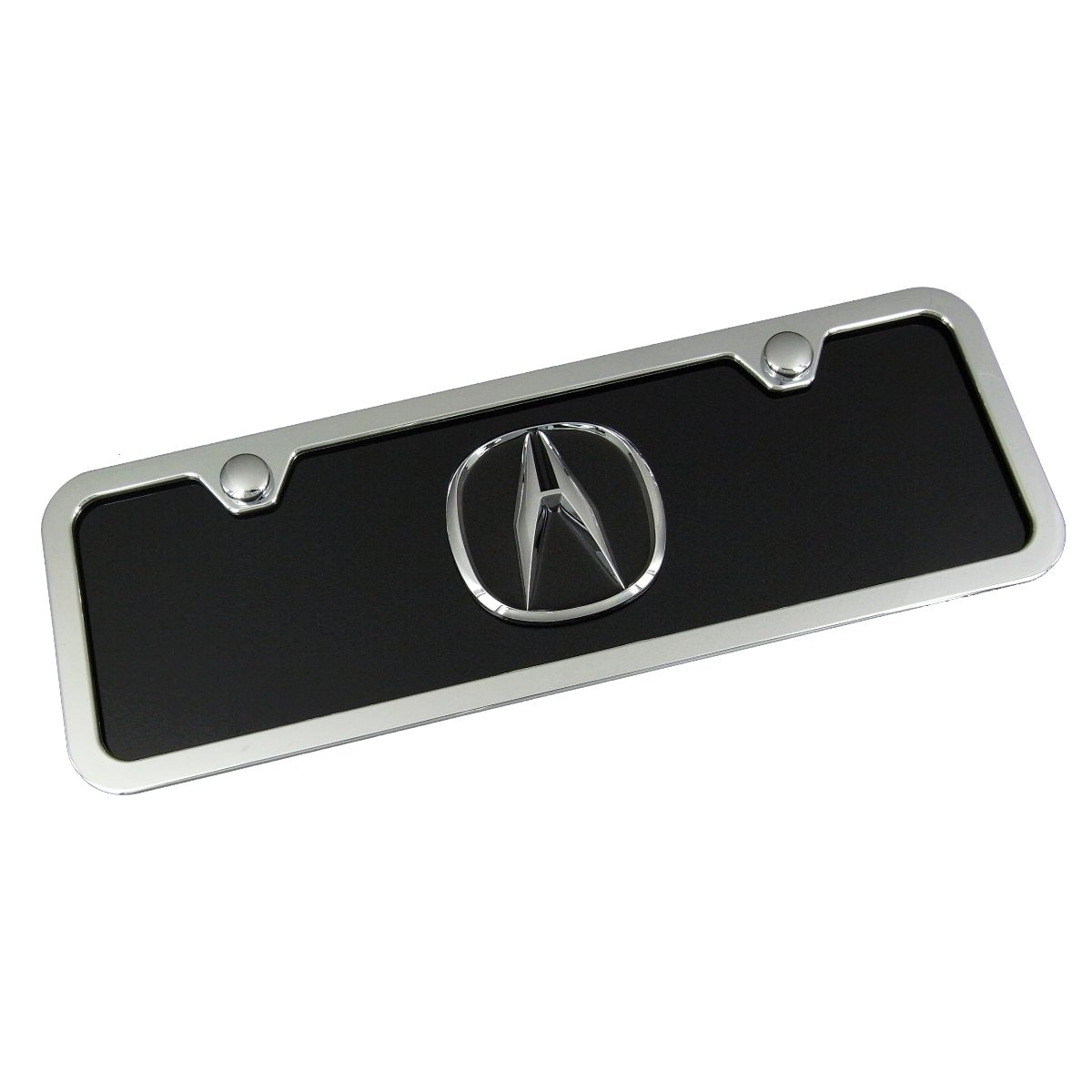 Acura Logo Mini License Plate Kit (Chrome on Black) - Custom Werks
