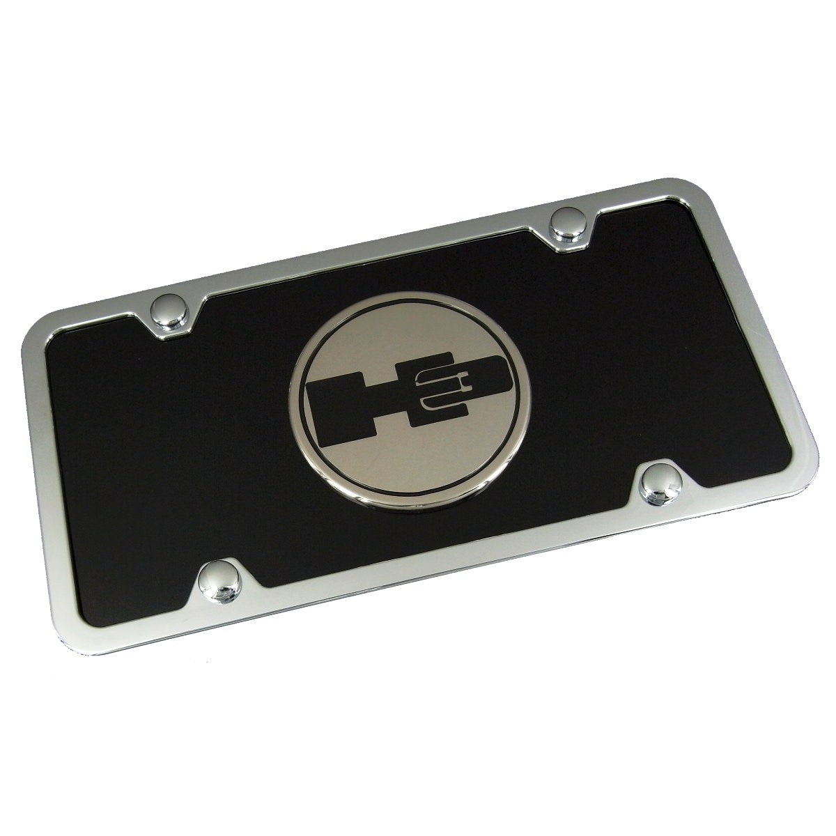 Hummer H3 Logo License Plate Kit (Chrome on Black) - Custom Werks