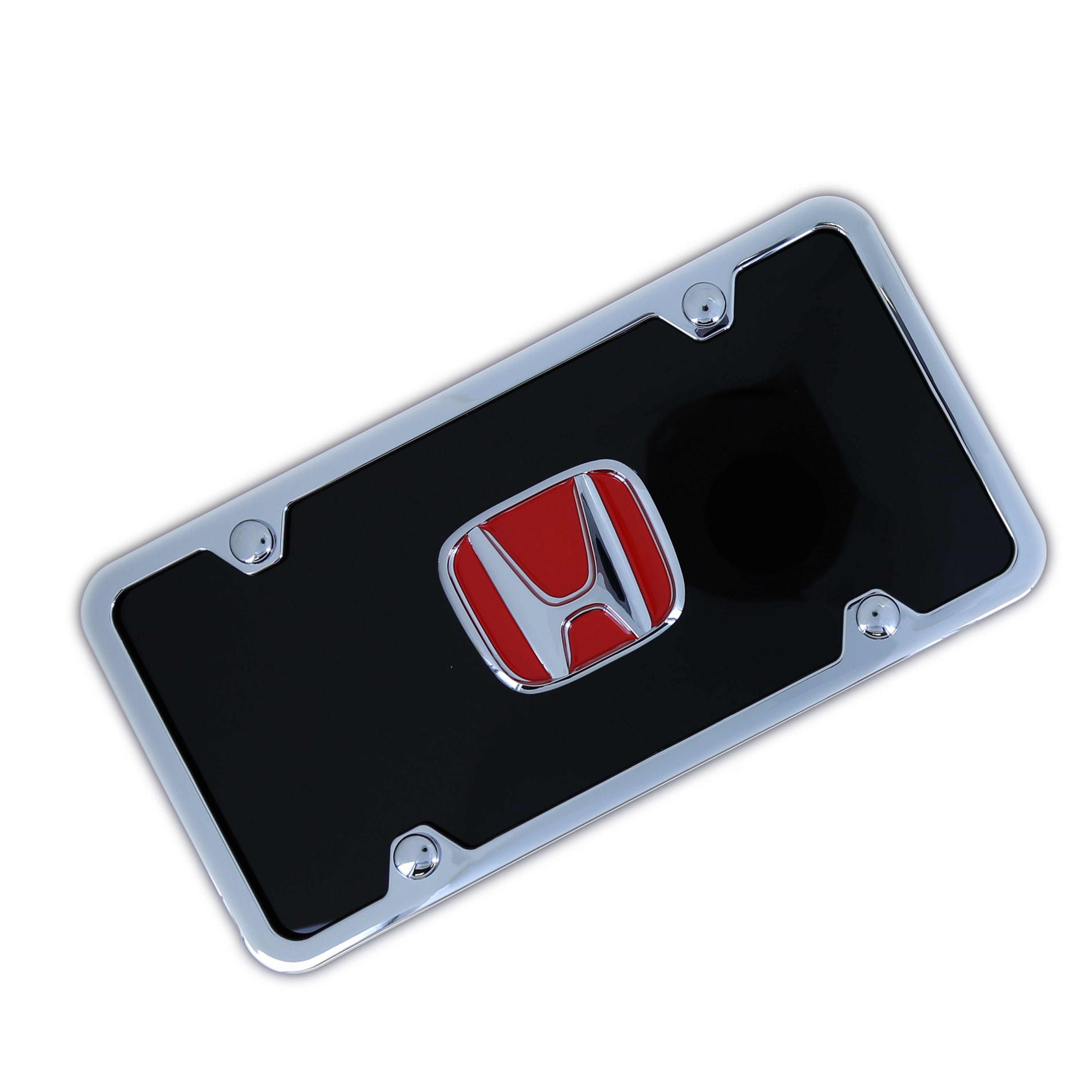 Honda Logo License Plate Kit (Red on Black) - Custom Werks