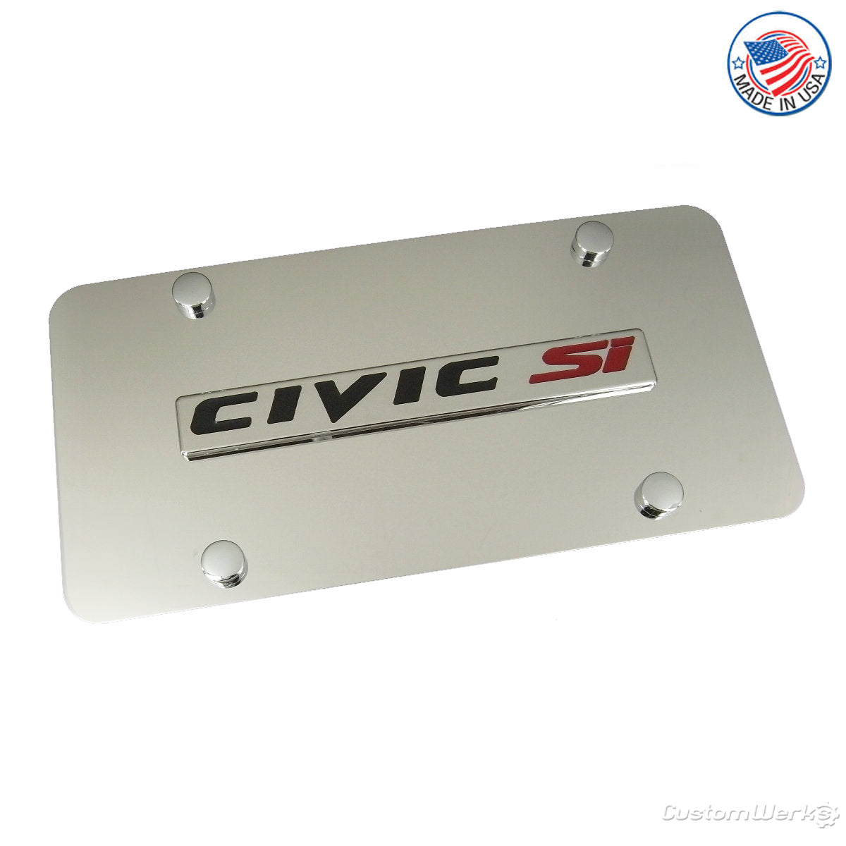 Honda Civic Si License Plate (Chrome) - Custom Werks