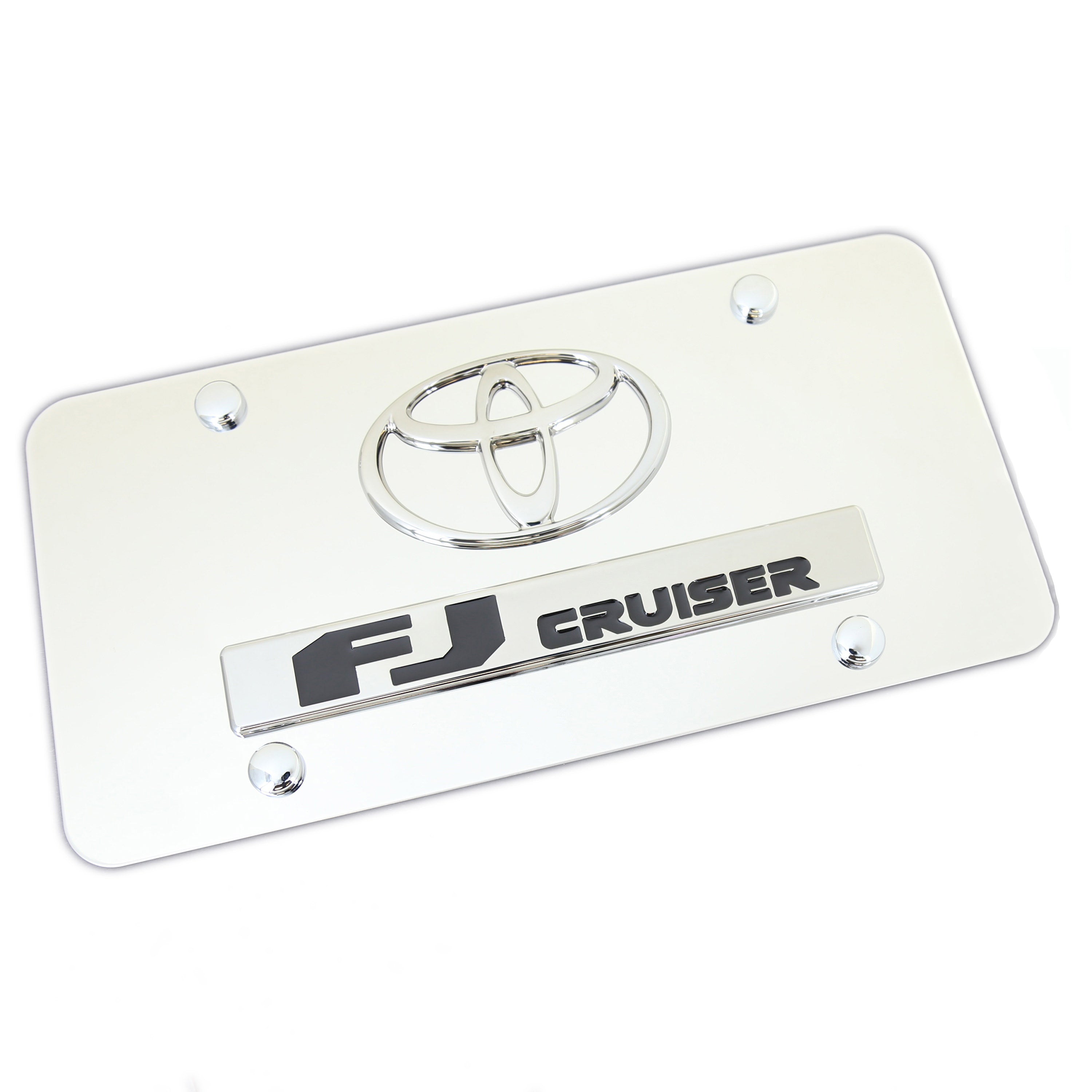 Toyota Dual Logo FJ Cruiser License Plate (Chrome) - Custom Werks