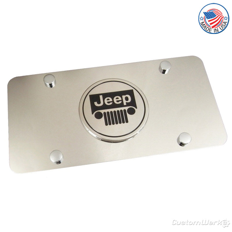 Jeep Logo License Plate (Chrome) - Custom Werks